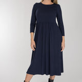 Ideal midi jersey dress - Navy
