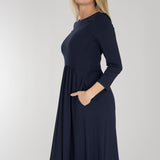 Ideal midi jersey dress - Navy