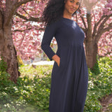 Ideal midi jersey dress - Navy