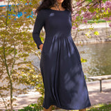 Ideal midi jersey dress - Navy