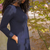 Ideal midi jersey dress - Navy