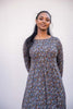Ideal midi jersey dress - Brown flowers