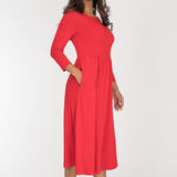 Ideal midi jersey dress - True Red
