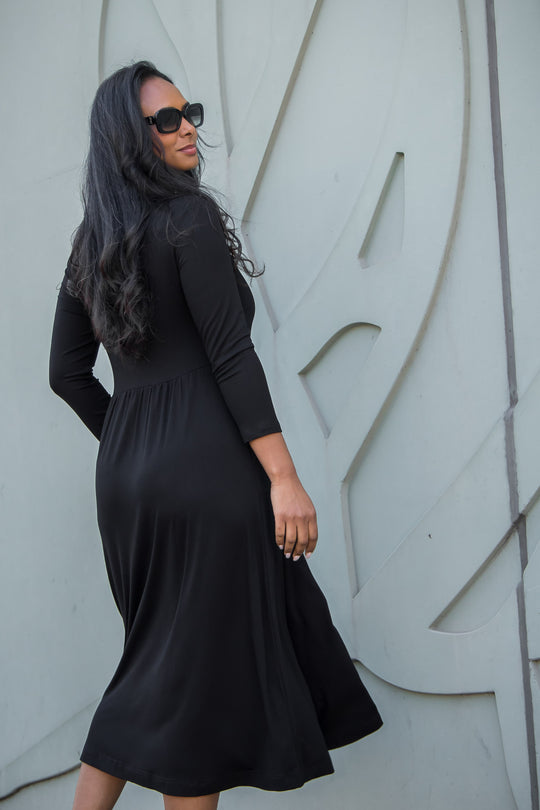 Ideal midi jersey dress - Black