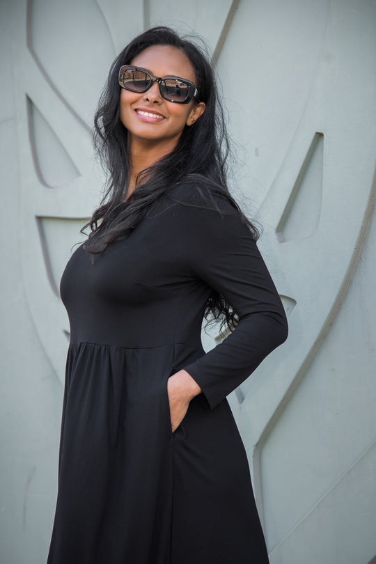 Ideal midi jersey dress - Black