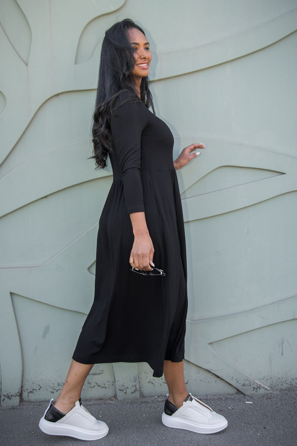 Ideal midi jersey dress - Black