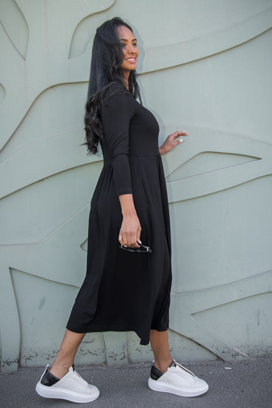 Ideal midi jersey dress - Black