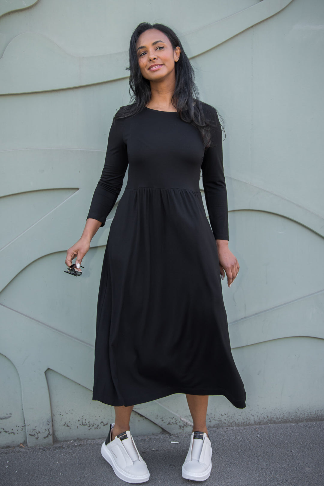 Ideal midi jersey dress - Black