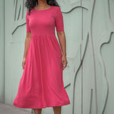 Ideal midi jersey dress - Blush pink