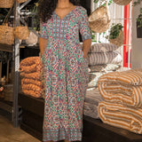 Ideal midi jersey dress - Blue folklore