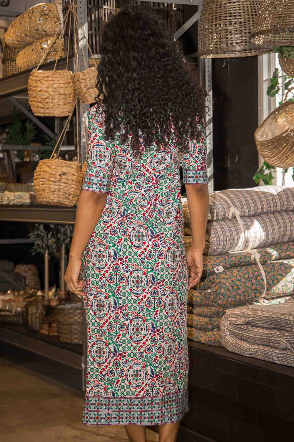 Ideal midi jersey dress - Blue folklore