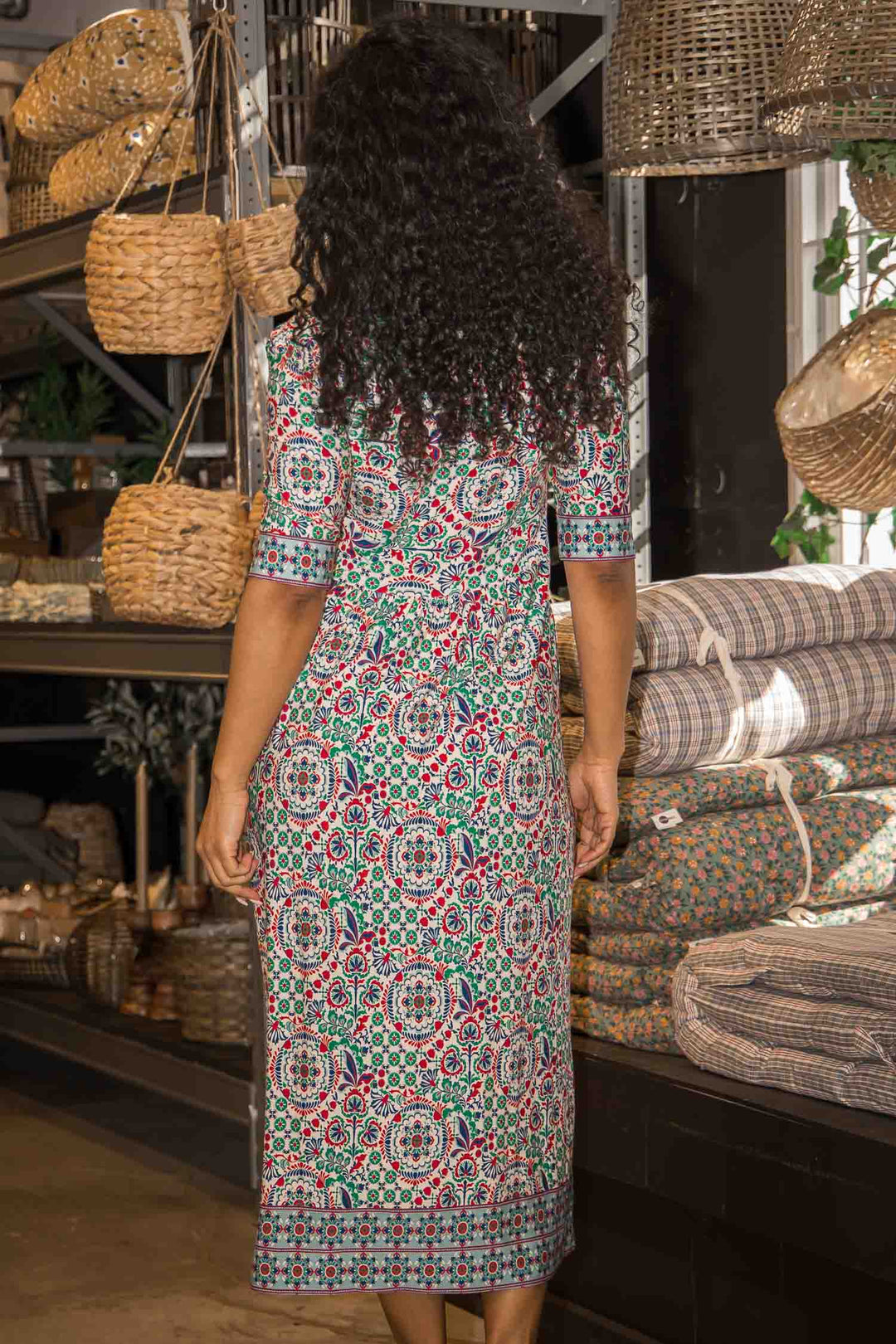 Ideal midi jersey dress - Blue folklore