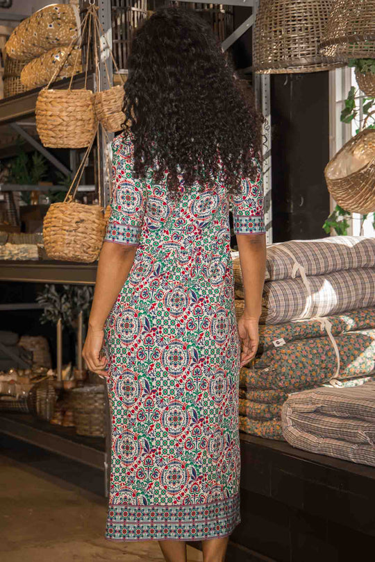 Ideal midi jersey dress - Blue folklore
