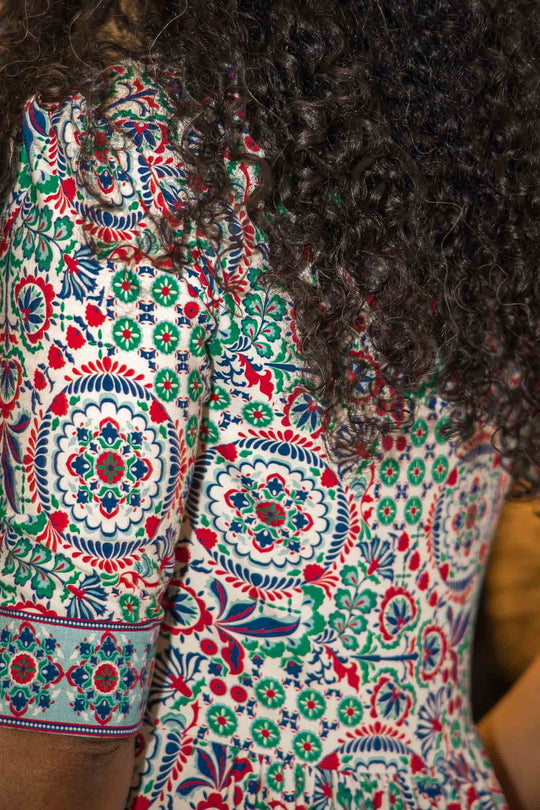 Ideal midi jersey dress - Blue folklore