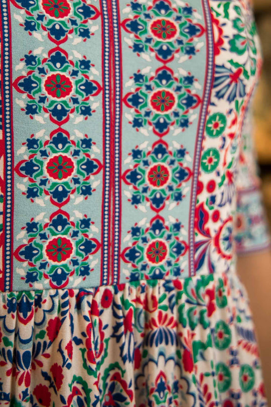 Ideal midi jersey dress - Blue folklore