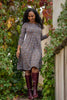 Ideal jersey dress - Brown flowers
