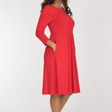 Ideal short jersey dress - True Red