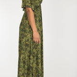 Knot draped maxi jersey dress - Olive