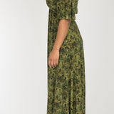 Knot draped maxi jersey dress - Olive
