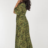 Knot draped maxi jersey dress - Olive