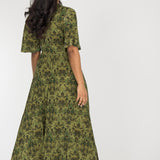 Knot draped maxi jersey dress - Olive
