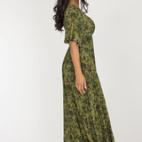 Knot draped maxi jersey dress - Olive