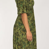 Knot draped short jersey dress - Olive