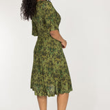 Knot draped short jersey dress - Olive