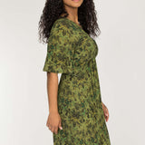 Knot draped short jersey dress - Olive