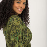 Knot draped short jersey dress - Olive