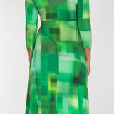 Loose fit midi wrap jersey dress - Green