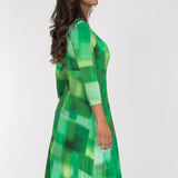Loose fit midi wrap jersey dress - Green