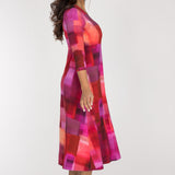 Loose fit midi wrap jersey dress - Pink