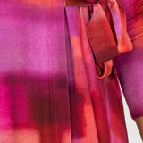 Loose fit midi wrap jersey dress - Pink