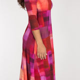 Loose fit midi wrap jersey dress - Pink