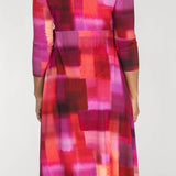 Loose fit midi wrap jersey dress - Pink