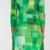 Loose fit short wrap jersey dress - Green