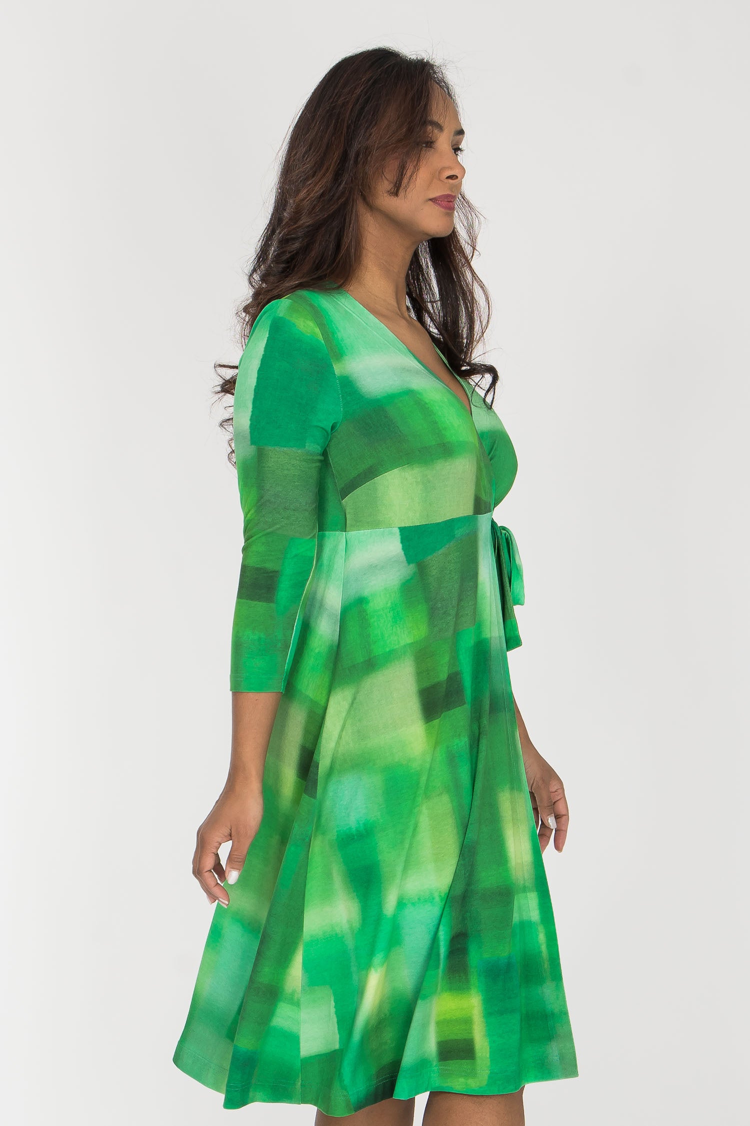 Loose fit short wrap jersey dress - Green Pure Female Loose fit short wrap jersey dress - Green Pure Female