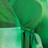 Loose fit short wrap jersey dress - Green