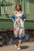 Nina bell sleeve short jersey dress - Blue