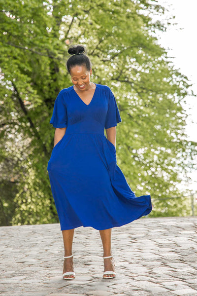 Nina jersey dress - Cobolt Blue - Koboltblå klänning i trikå