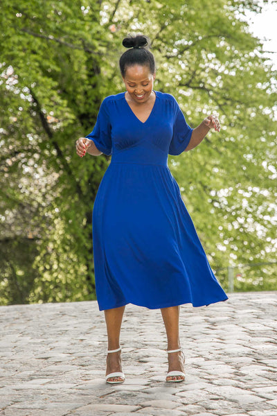 Nina jersey dress - Cobolt Blue - Koboltblå klänning i trikå