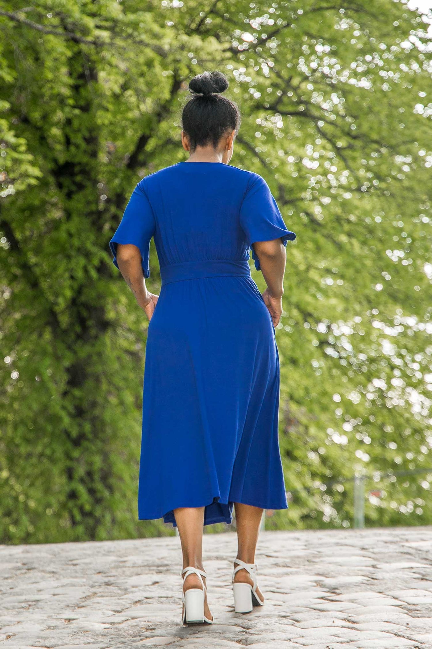 Nina jersey dress - Cobolt Blue - Koboltblå klänning i trikå