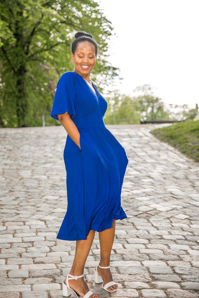 Nina jersey dress - Cobolt Blue - Koboltblå klänning i trikå