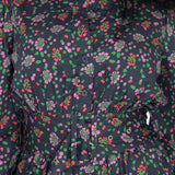 Cotton shirt midi dress - Navy flowers
