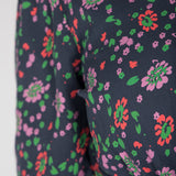 Cotton shirt short dress - Navy flowers