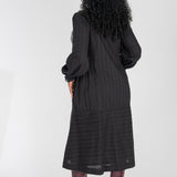 Cotton lace midi dress - Black
