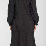 Cotton lace midi dress - Black