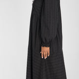 Cotton lace midi dress - Black