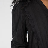 Cotton lace midi dress - Black